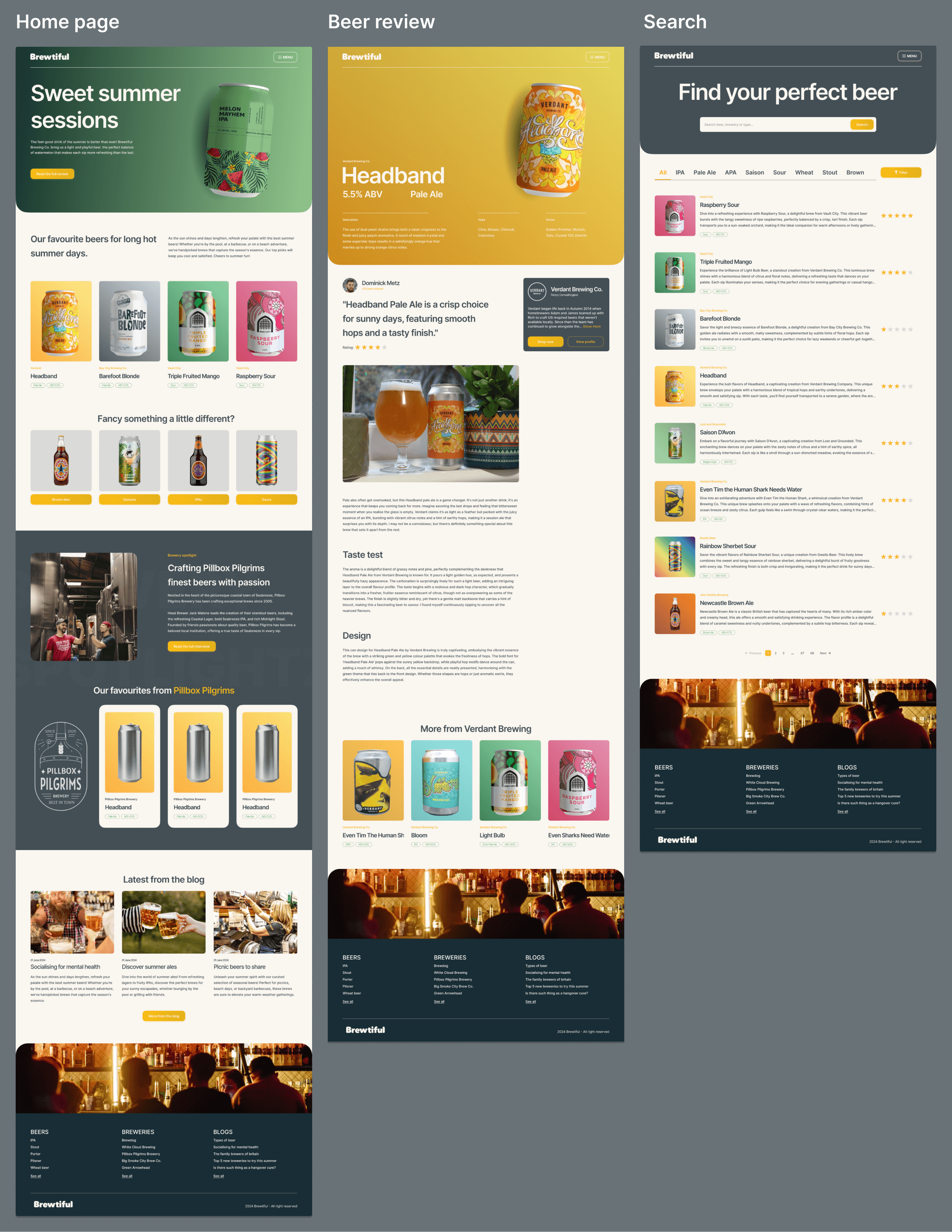 Brewtiful - The current hi-fidelity mocks